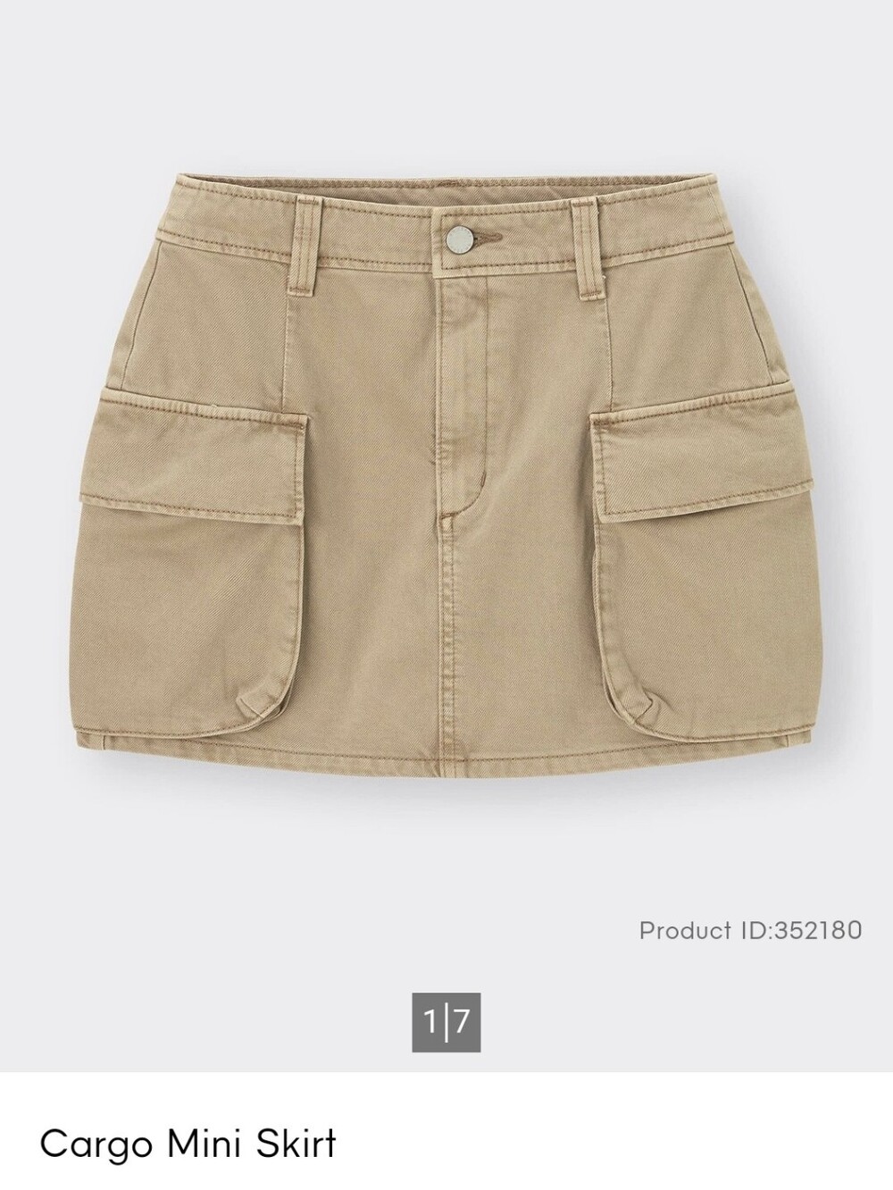 GU Cargo Mini Skirt in Khaki